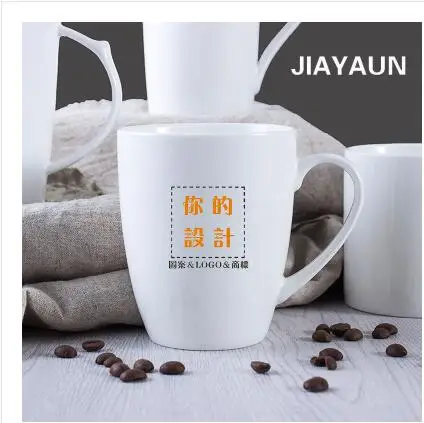 

Creative simple custom ceramic mugs coffee milk advertising cups printed pattern custom bone china office gift cups