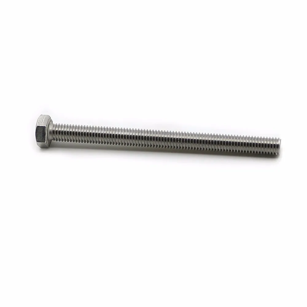 M8 x 65mm Fully Threaded 304 Stainless Steel Hex Head Screw Bolt 6 Pcs