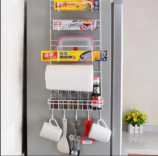 

The refrigerator is hung with multi-function seasoning frame of plastic wrap