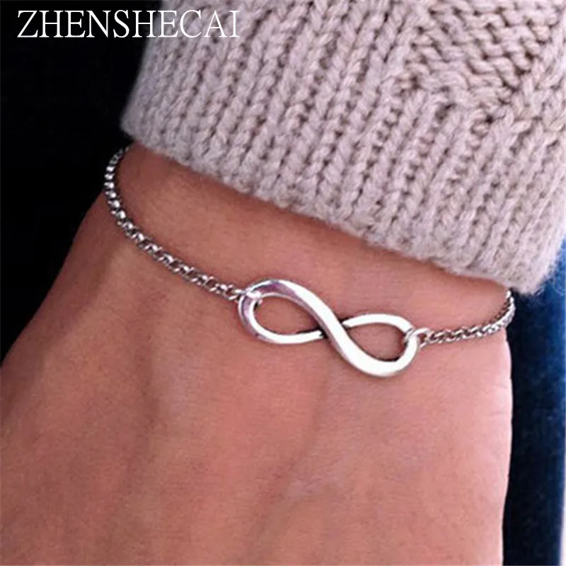 

2018 New Fashion Infinity Bracelet for Women Fashion Bracelet Infinity Number 8 Chain Bracelets bileklik jewelry wholesale Q1