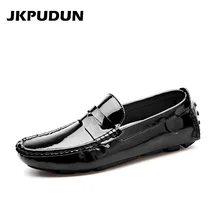 JKPUDUN/мужская повседневная обувь размера плюс; Роскошные брендовые лоферы; дизайнерские слипоны; мужские туфли-мокасины; Высококачественная итальянская обувь для вождения
