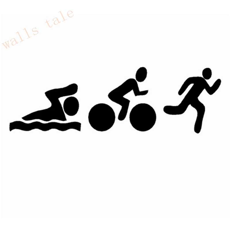 Triathlon Decal Sticker Swim Bike Run Ironman Car stickers , Black