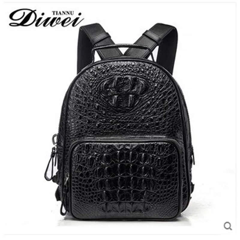 2018 diwei  new hot free shipping Import thailand crocodile skin women backpack casual joker bag authentic female bag