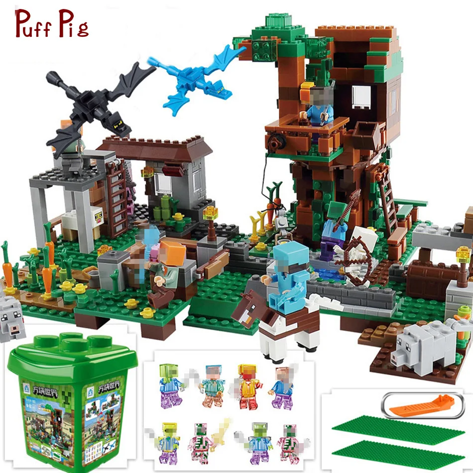 

922pcs Slideway Mine Castle Mountain Model Compatible Minecraft Legoed City Building Blocks Mini Bricks Toy For Children Figures