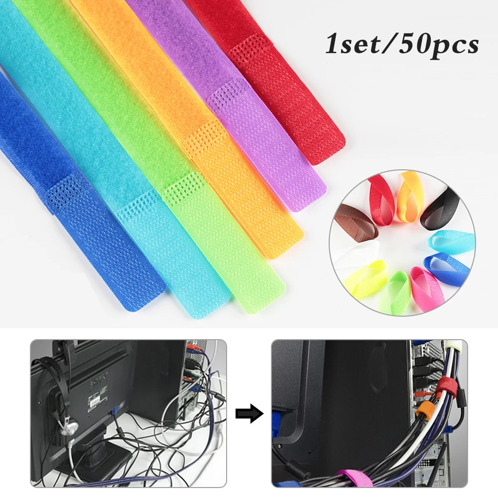 

50pcs/1 Set Headphone Storage Rack Holder Clips Solid Color Sticky Back Tape Storage Fixed Fit Cables Wire Data Storage Clips