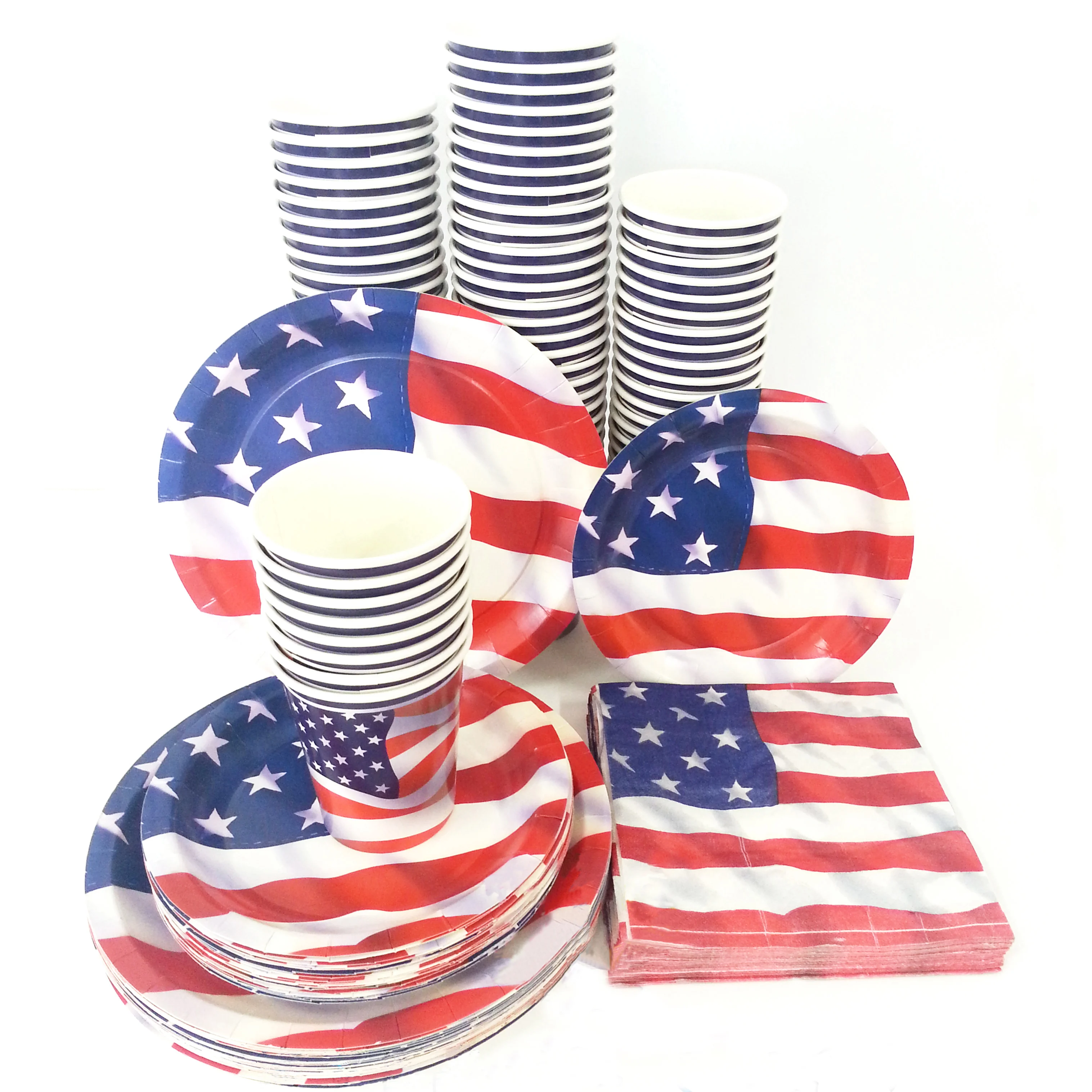 

4th of July Independence Day Decorations Disposable Tableware Sets 2019 American Independence Day Party Supplies