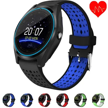 

Smart Watch Heart Rate Monitor Fitness Tracker Pedometer Camera Bluetooth Sim Card Sport Smartwatch For Android Iphone Phone
