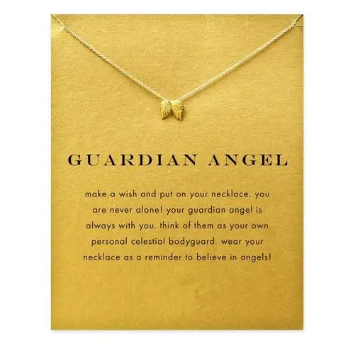 

2016 new guardian angel, angel wings necklace gold color Pendant necklace Clavicle Chains Statement Necklace Women Jewelry