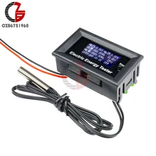 120 v 20a dc digital voltímetro amperímetro potência capacidade temporizador de temperatura tensão medidor de corrente termômetro testador de energia detector