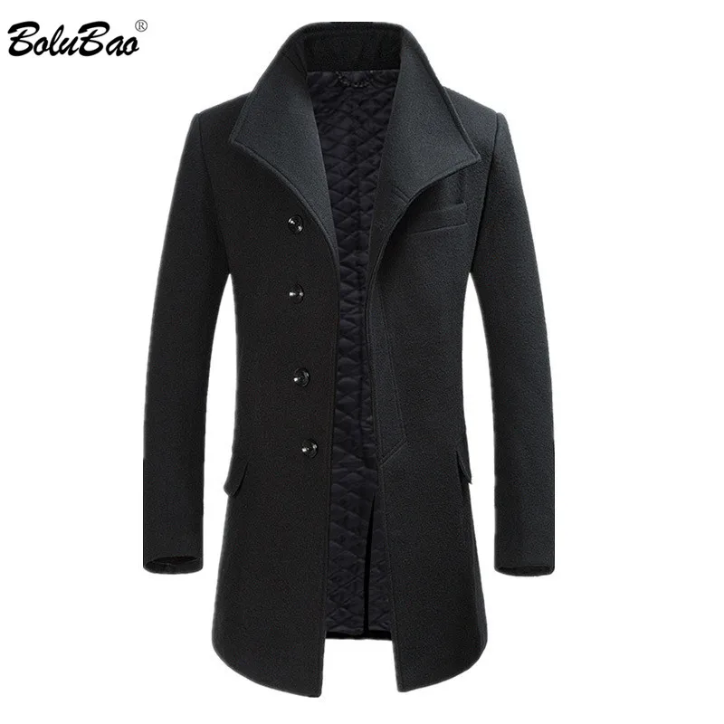 BOLUBAO Winter New Men Wool Coats Casual Brand Men's Fashion Solid Color Thick Coat Male Windproof Warm Wool Blend Overcoat BOLUBAO Winter New Men Wool Coats Casual Brand Men's Fashion Solid Color Thick Coat Male Windproof Warm Wool Blend Overcoat