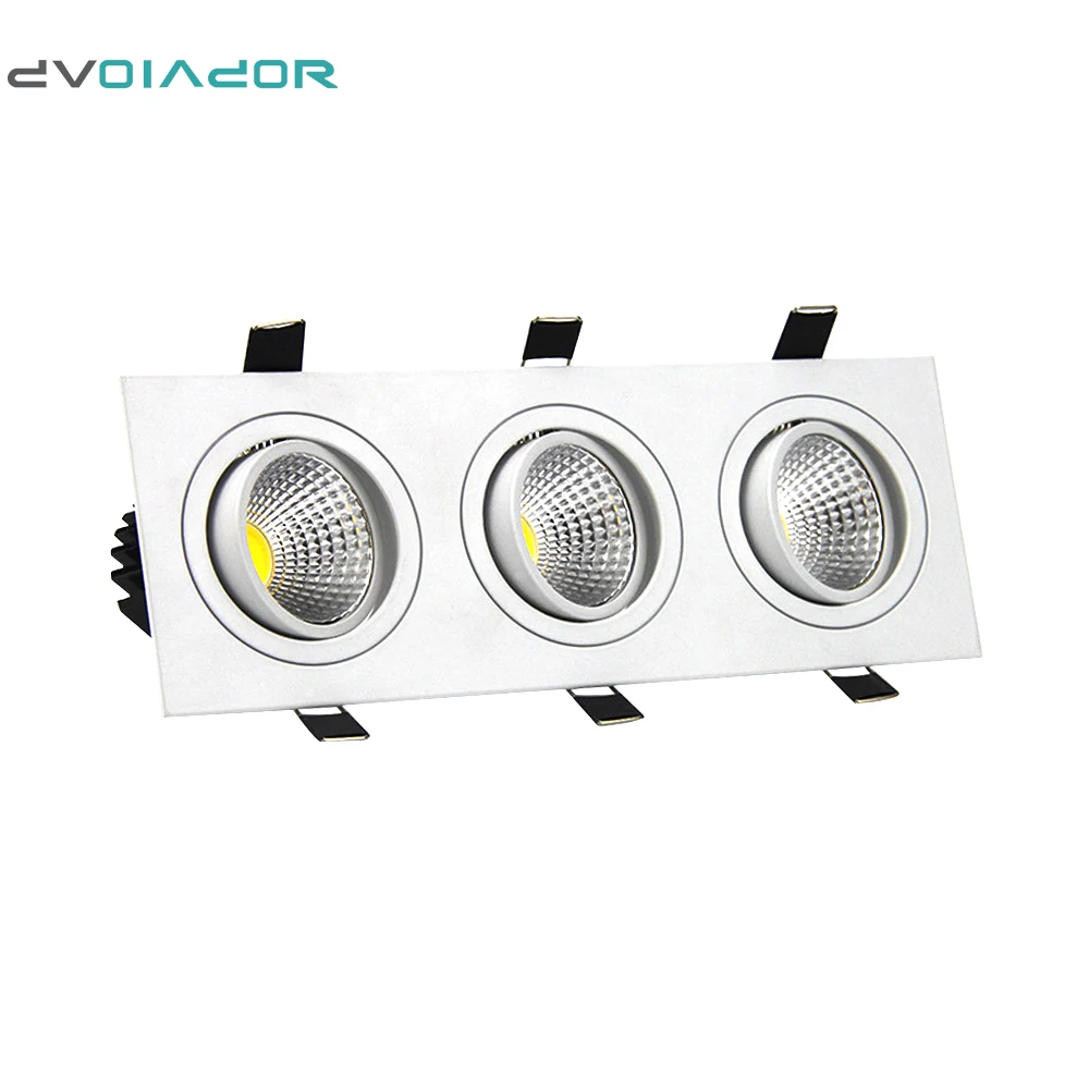 

DVOLADOR 3-Heads LED COB Downlight 15W 21W 30W 36W LED Recessed Ceiling Down Light 220V LED COB Spot Light Recessed Ceiling Lamp