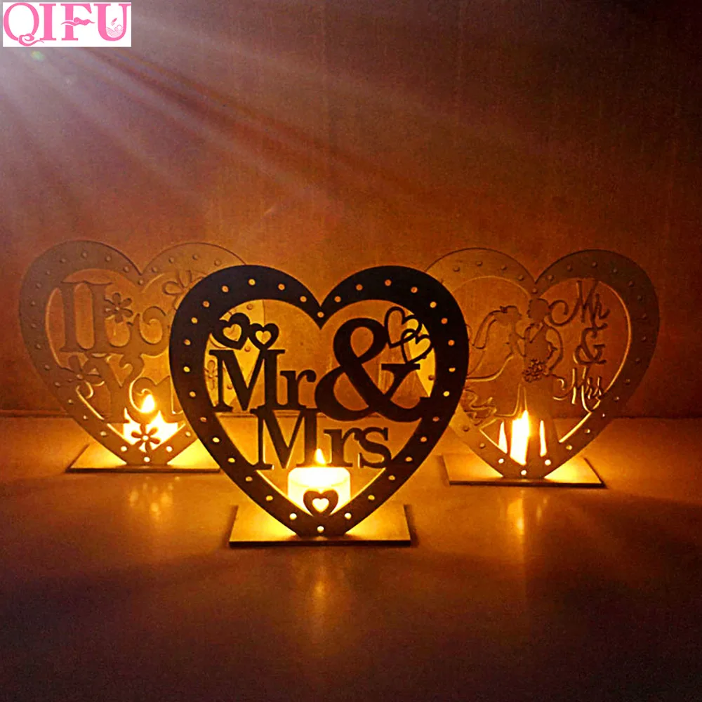 QIFU MR MRS Wedding Wooden Decoration With LED Light Rustic Wedding Decoration Wedding Table Event Party Decor Weeding Supplies