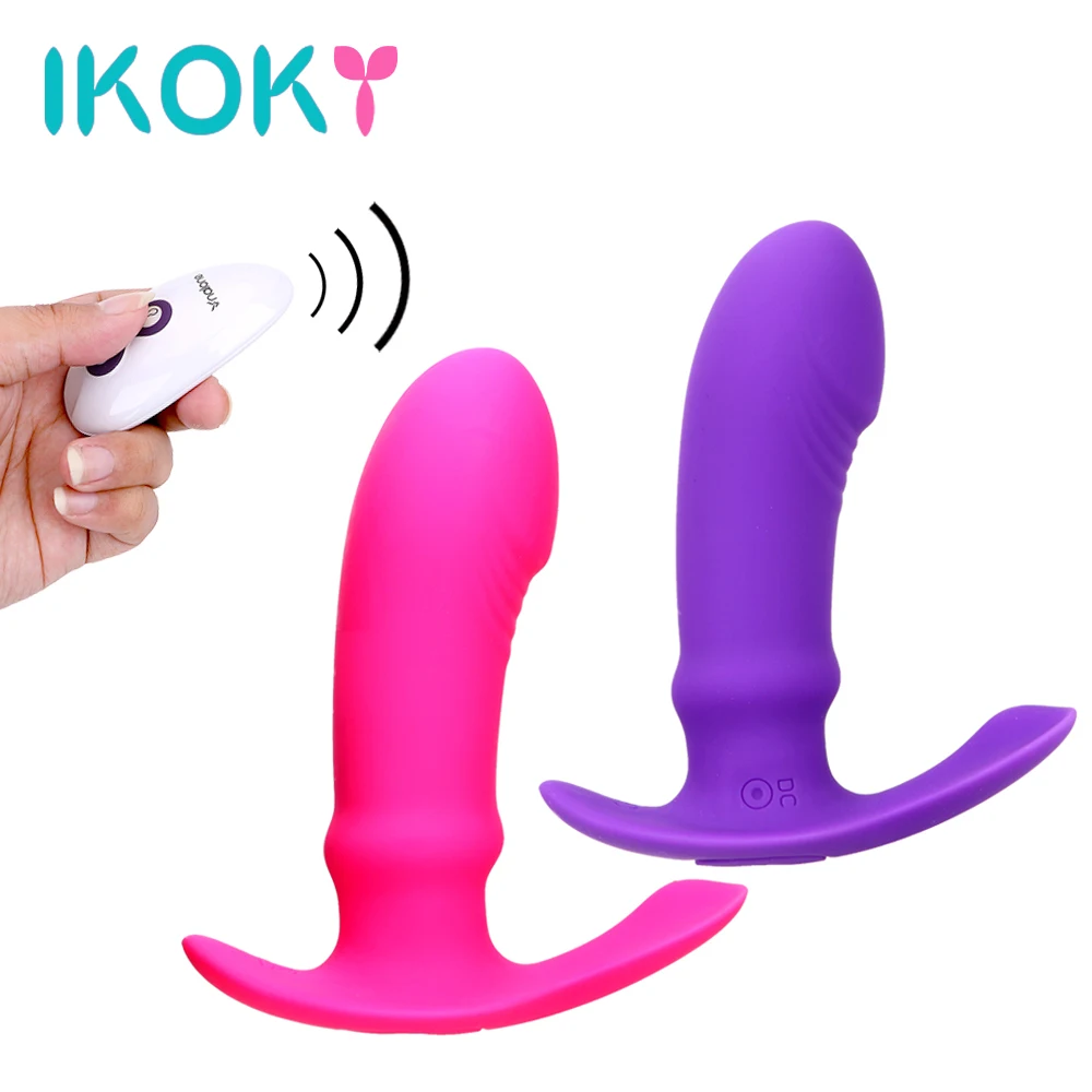 IKOKY font b Dildo b font Vibrator Wearable G spot Massager 7 Mode USB Charging Wireless