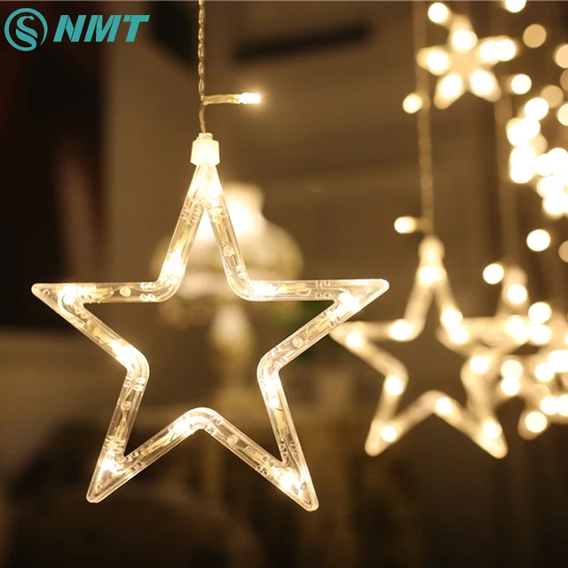 Holiday Lighting 2m 138 Led Lights Star Outdoor Fairy Holiday Lighting 2m 138 Led Lights Star Outdoor Fairy Curtain String Gift For Wedding Party Home Decoration