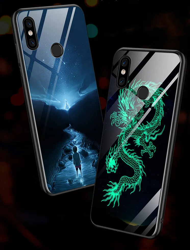 Чехол для Xiaomi Mi Mix 3 светящийся чехол из закаленного стекла мягкий