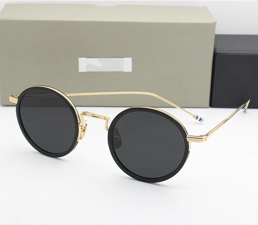 Круглые Солнцезащитные очки es для женщин и мужчин, Нью-Йорк, бренд Tom, Ретро стиль, солнцезащитные очки TBS906, Винтажные Солнцезащитные очки, модная черная оправа
