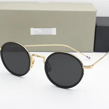 Круглые Солнцезащитные очки es для женщин и мужчин, Нью-Йорк, бренд Tom, Ретро стиль, солнцезащитные очки TBS906, Винтажные Солнцезащитные очки, модная черная оправа