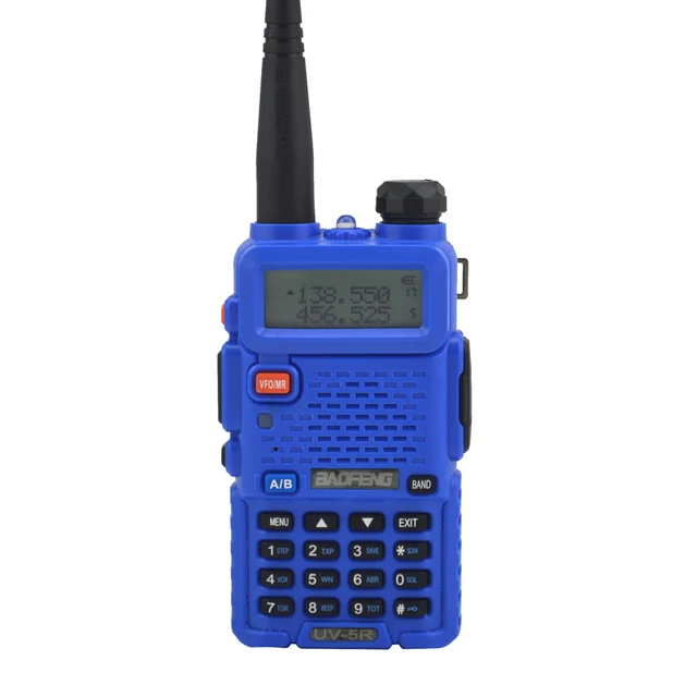 baofeng walkie talkie uv-5r dualband two way radio  VHF/UHF 136-174MHz & 400-520MHz FM Portable Transceiver with earpiece blue