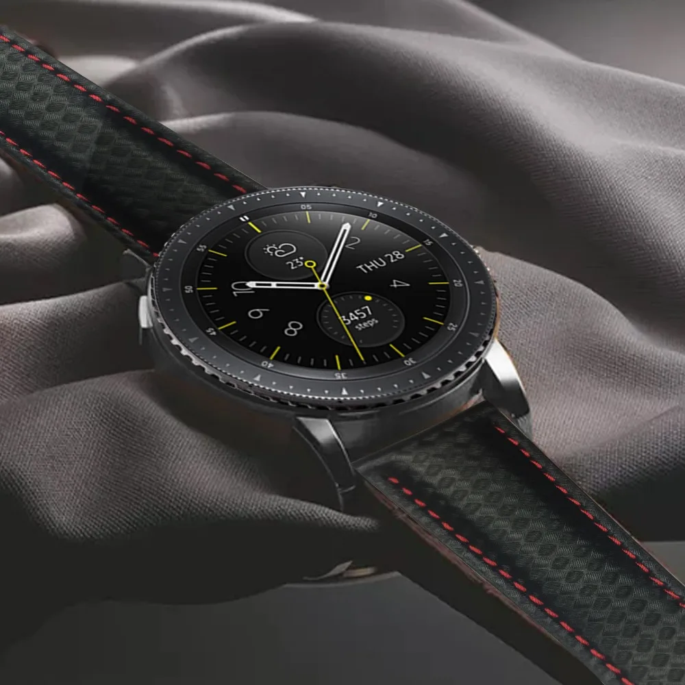 Ремешок AKGLEADER из натуральной углеродной кожи для Samsung Galaxy Watch S4 42 мм 44 новейший