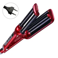 Pro Ceramic Triple Barrel Hair Wave Waver Curling Iron Curler EU Plug Styling Tools Hair Style Accessories