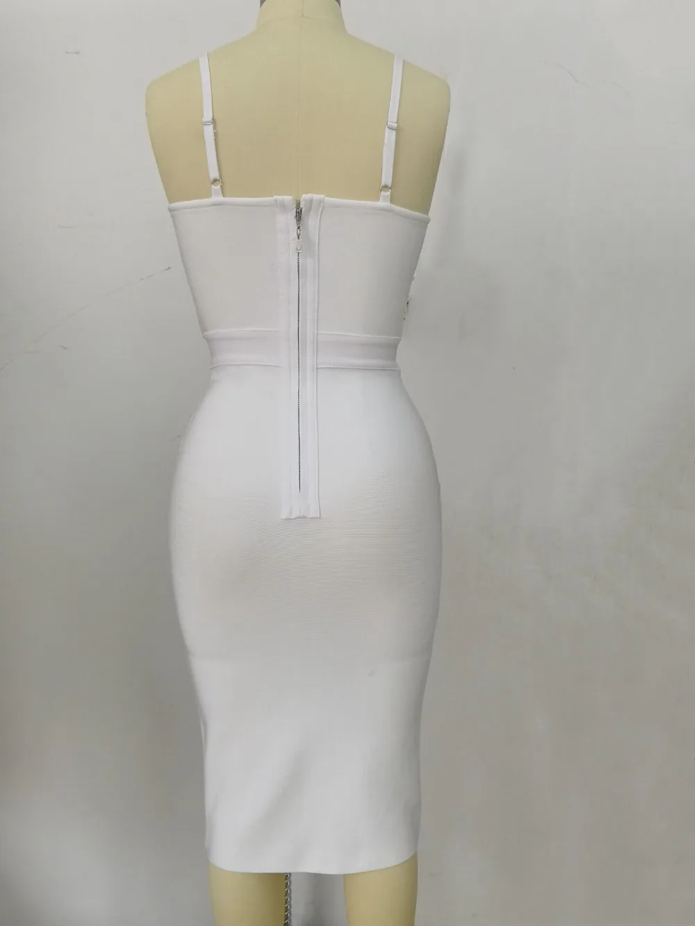 Высококачественное модное Белое Облегающее Бандажное платье из вискозы, элегантное вечернее платье