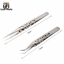 Electronics Industrial Tweezers Anti-static Curved Straight Tip Precision Stainless Forceps Phone Repair Hand Tools Sets Edc