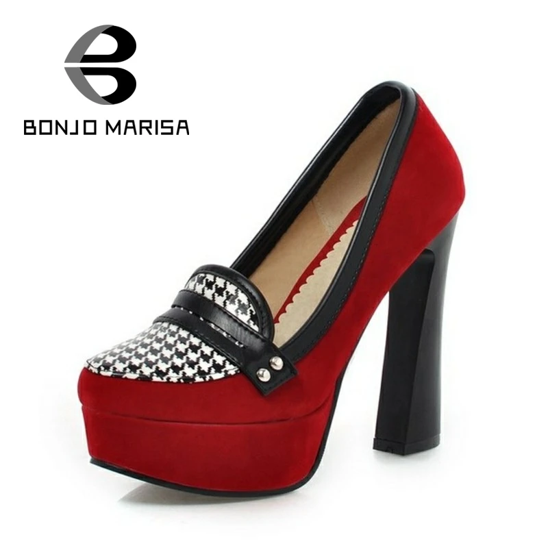 

Sexy Super High Heels Women Pumps Mixed Colors Platform Office Lady Party Wedding Shoes Woman Quality Big Size 33-43 BONJOMARISA