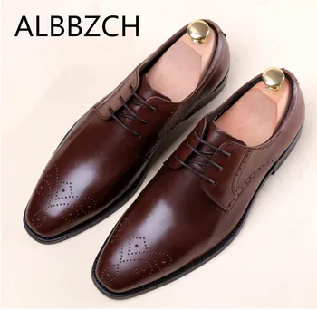 

Business Dress Men Shoes Genuine Leather Wedding Shoes Men's Career Office Work Quality Cow Leather Comfortable Shoes Size 38-44