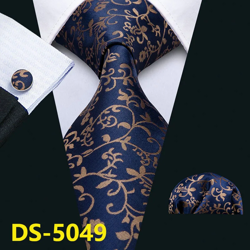 DS-5049 Мужской галстук, золотой, темно-синий, в полоску, шелк, галстук Barry. Wang, 3,4 дюймов, жаккардовые, вечерние, свадебные, тканые, модные, дизайнерские, галстук для мужчин, DS-5032 - Цвет: DS-5049