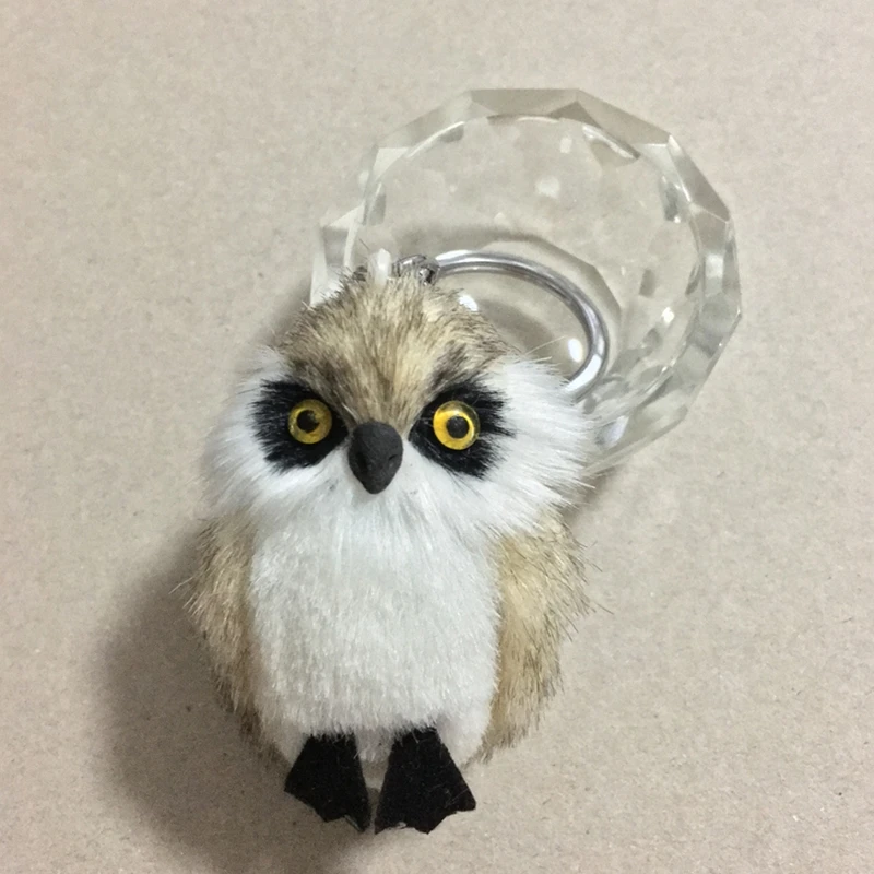 

12PCS Mini Plush Fur Owl Key Chain On Bag Cute Girls Fluffy Nighthawk Keychain Women Car Trinket Female Wedding Party Toy Gift