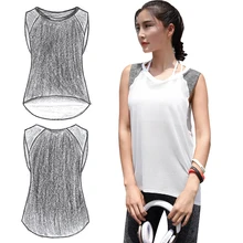 2 цвета женские пикантные Открытое платье без рукавов, для тренажерного зала yoga жилет, эластичные, для фитнеса, Бег одежда спортивная одежда спортивный Топ Футболка для спортзала или йоги