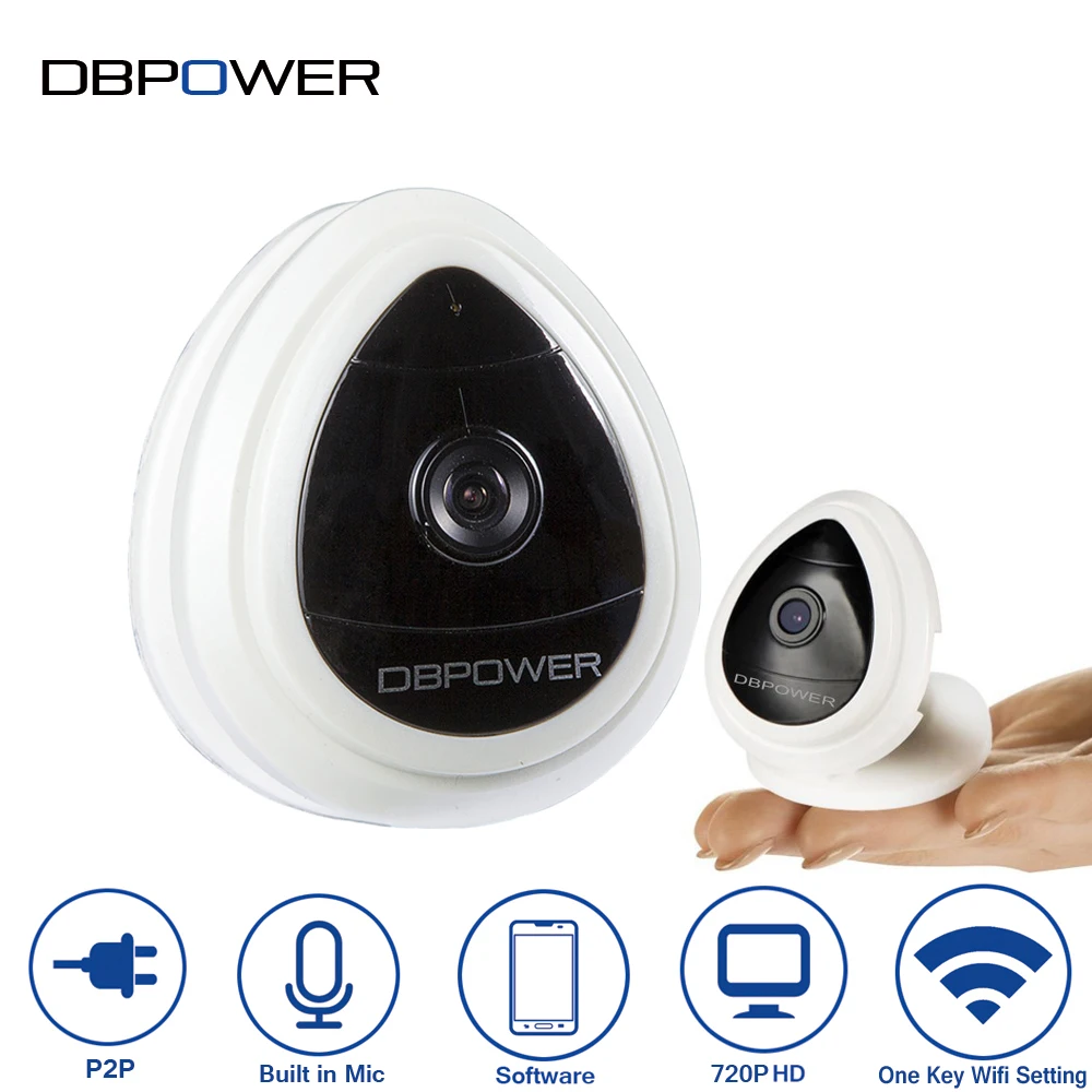 DBPOWER HD 720P Wireless IP Wifi Camera Home Security Cameras Built Microphone One Key Wi fi