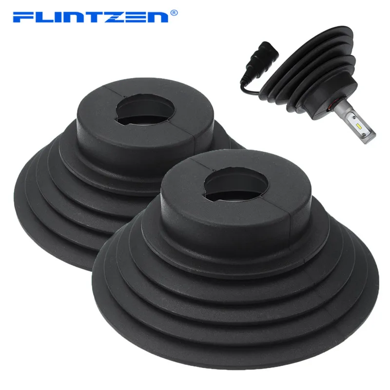 Flintzen 2pcs Universal LED HID Xenon Headlight Kit Car Dustproof Dust Seal Cover For Car Motorcycel