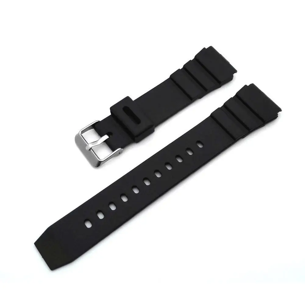 

Fashion Top Brand Luxury 18-22mm Men Black Silicone Rubber Waterproof Sport Wrist Watch Band Strap new