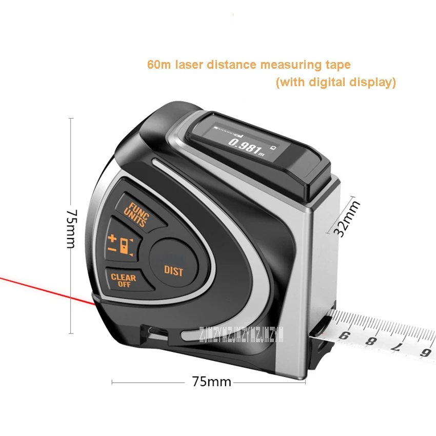 Высокая точность 60 м лазерный дальномер профессиональный инструмент измерения лазера ленты Перезаряжаемые лазерный дальномер правитель м/В/ft/в