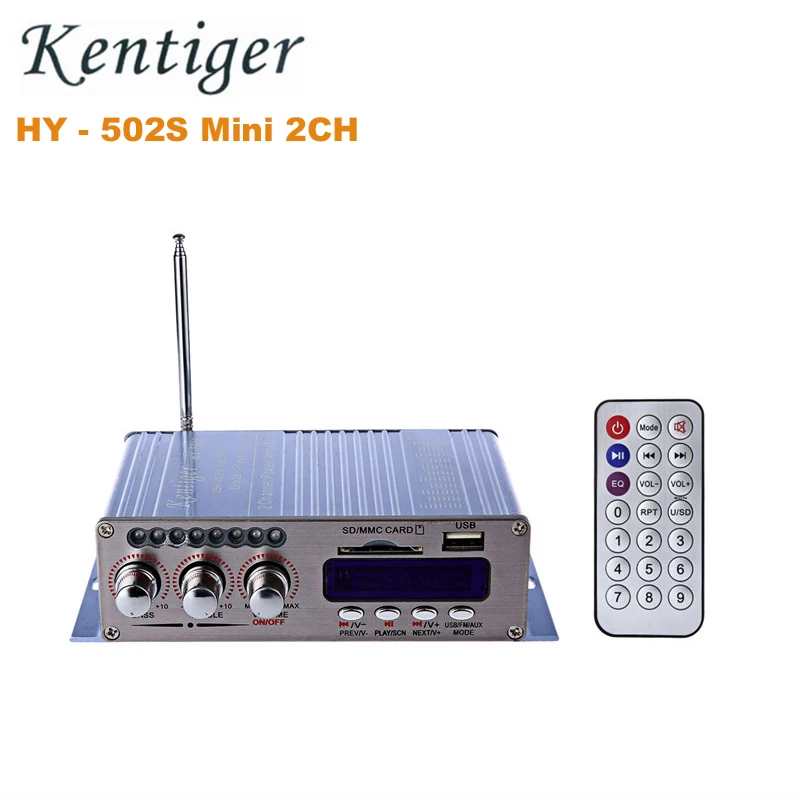 Оригинальный Kentiger HY 502S 2CH Bluetooth Hi Fi Super Bass усилитель выходной мощности с пультом