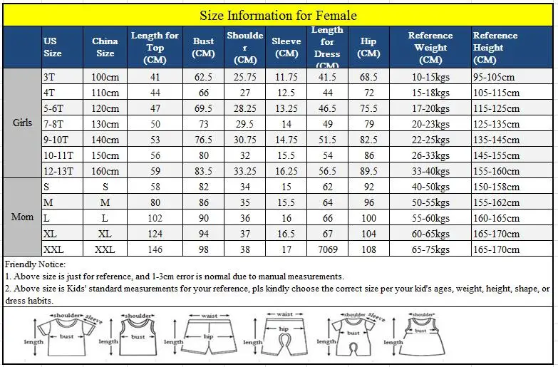 size for female