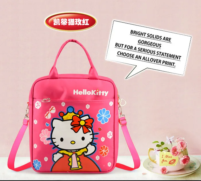 Новая Трехцветная сумка hello kitty, Высококачественная сумка-мессенджер из ткани Оксфорд, KW-2128