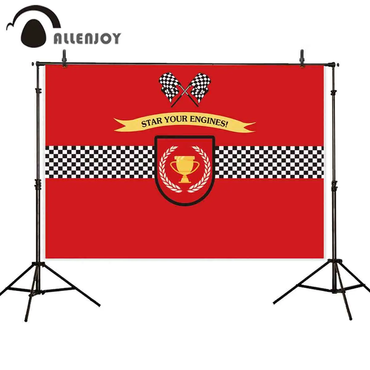 

Allenjoy photographic background Racing car Trophy honor red Wheat stripes baby background photobooth photo studio fabric shoot