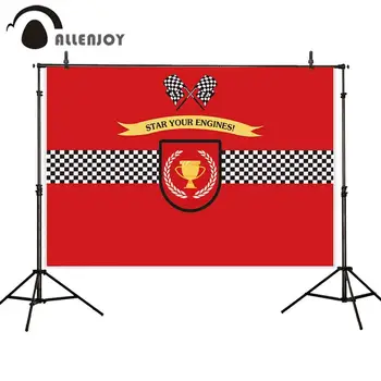 

Allenjoy photographic background Racing car Trophy honor red Wheat stripes baby background photobooth photo studio fabric shoot