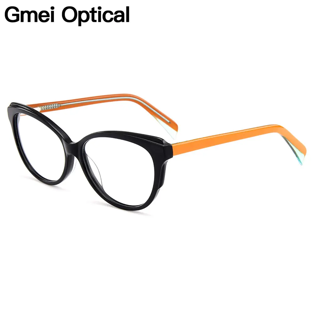 

Gmei Optical New Stylish Cat Eye Acetate Full Rim Optical Glasses Frame Women Myopia Presbyopia Eyewear With Spring Hinges A174