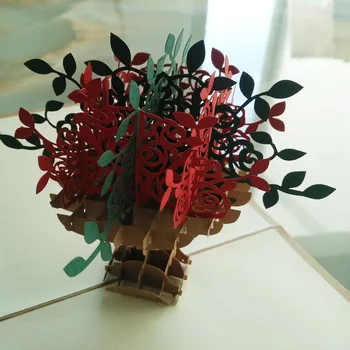 

10pcs/lot Korean New 3D Pop UP Card Handmade Paper Art Carving Cubic Greeting Cards Birthday Christmas Gifts Free Ship