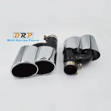 Car-styling! Great! 2pcs/set 1 to 2 Modified Car Vehicle Exhaust Tail Muffler Tip Stainless Steel Pipe For Audi WALD