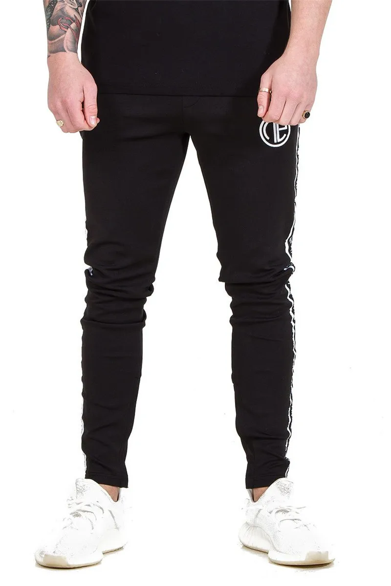 

Men's Flexible Cotton Side Stripes Thin Gym Training Tight Pants Running Cycling Sport Fitness Exercise Leggings Dropshipping