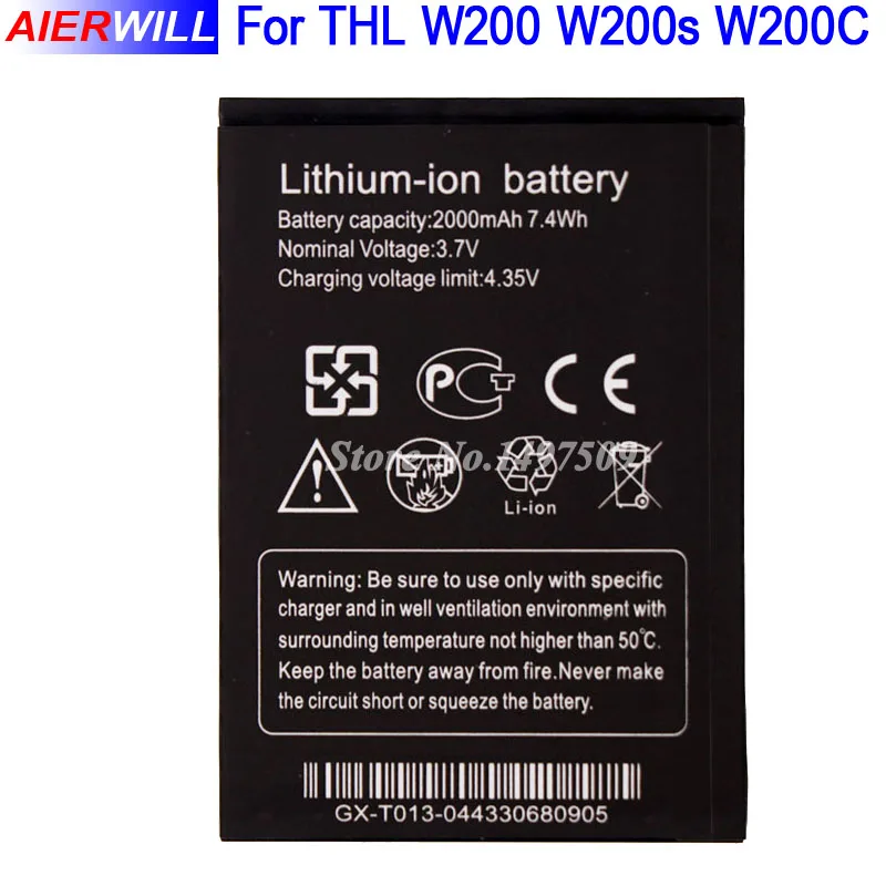 Для THL W200 батарея для W200S W200C Bateria Batterij аккумулятора высококачественный 2000mAh|battery for