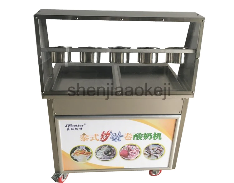 1pc Stainless Steel Double pan Fried Ice Cream Maker Fried yogurt machine fry ice cream roll machine 220v/110V