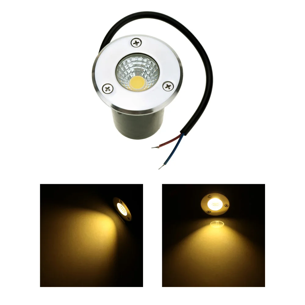 Goedkoop 10 stks 3 W high power COB LED Ondergrondse Licht Waterdicht Outdoor Tuin Floor Begraven Yard Landschap Licht RGB wit warm wit