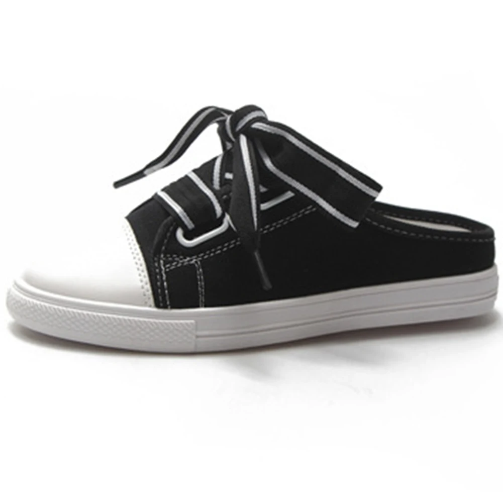 

New 2018 Fashion Red White Black Canvas Shoes Women Slippers Ladies Women's Casual Shoes Platform Lace Up Summer Shoes