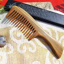 Модный макияж для волос парикмахерские инструменты Бык Рог зеленый сандаловое дерево расчески на ручке голова массажёр кожи головы расчески