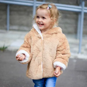 

1-5 years boys girls winter Coat hooded children's parkas Warm winter clothing Cartoon ear tail sweater for kids all match tops